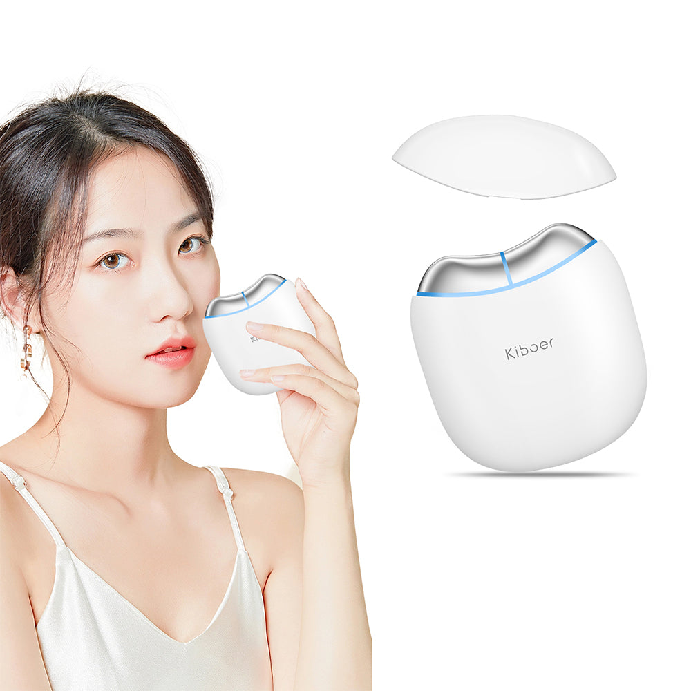 Kiboer 美顔器 かっさ 電動 カッサ 引き上げ EMS LED光 温感 小顔 1台両用 フェイスケア ボディケア 美顔ローラー 男女兼用 充電式 3段階調整可能 敬老の日 母の日 プレゼント ホワイト