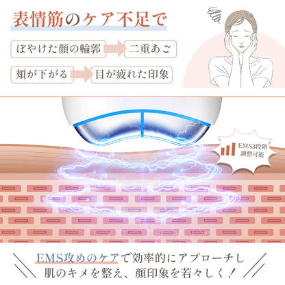 Kiboer 美顔器 かっさ 電動 カッサ 引き上げ EMS LED光 温感 小顔 1台両用 フェイスケア ボディケア 美顔ローラー 男女兼用 充電式 3段階調整可能 敬老の日 母の日 プレゼント ホワイト