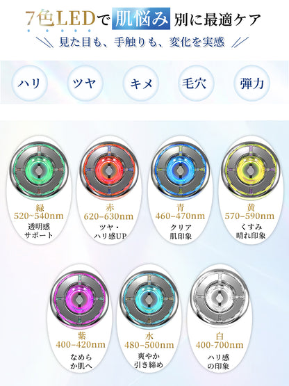 美顔器 EMS 真空負圧吸引 外側と内側攻めリフトケア 7色光エステ 美フェイスライン 小顔 リフトケア ems 3段階調節 クリア ハリ 弾力 トータルケア 男女兼用 誕生日 母の日 プレゼント おしゃれ (ホワイト)