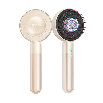 Kiboer 電気ブラシ ヘッドスパ 電動頭皮ブラシ スカルプ 特許取得済 頭皮エステEMS RF赤LED 美容家電 三段階レベル 三つモード コードレス エッセンスの最高のパートナー 男女兼用 乾湿両用 防水 敬老の日 母の日 父の日 ギフト シャンパンゴールド