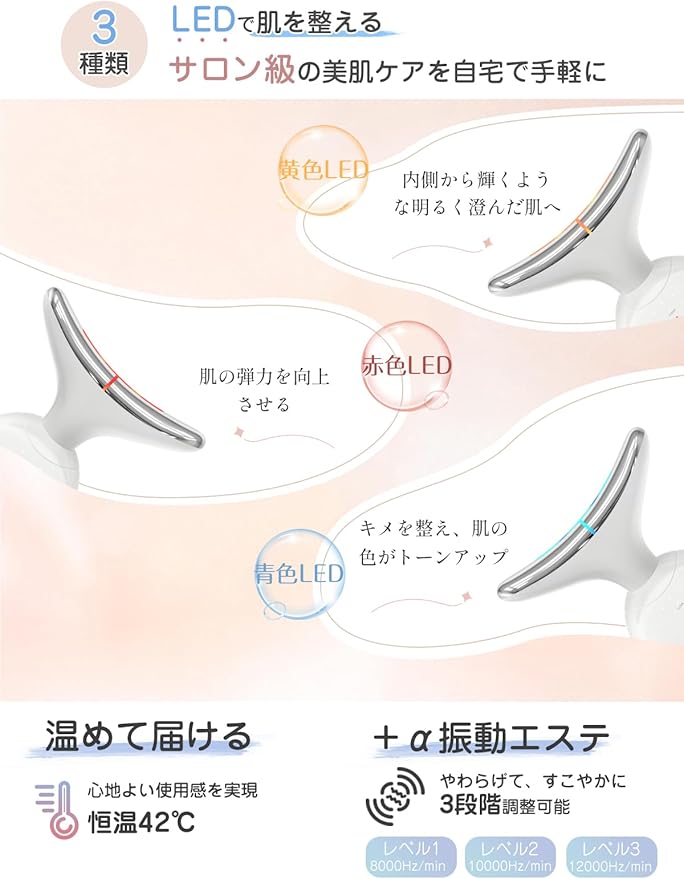 Kiboer 美顔器 1台8役 EMS 美顔ローラー かっさ 電動 温感 イオン導入