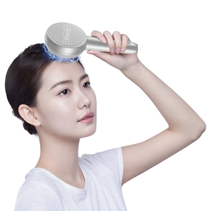 Kiboer 電気ブラシ 電動 頭皮ブラシ 美顔器 頭皮 フェイス ボディ ems RF EP 3D振動 LED光エステ 液体ボックス付き 乾湿両用 男女兼用 敬老の日 父の日 プレゼント シルバー
